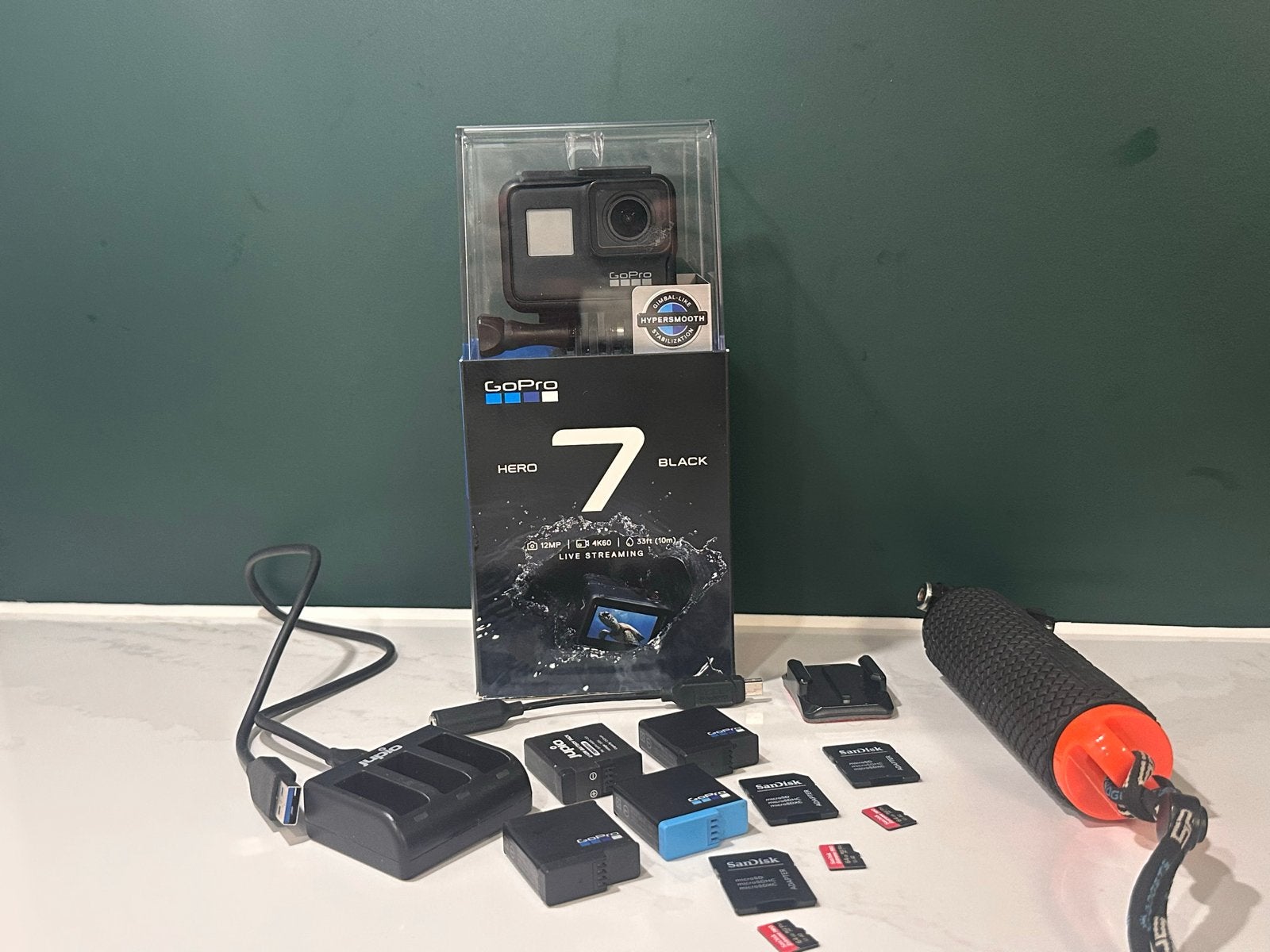 GoPro Hero 7 Black complete set I 4xaccu I 3x64GB ExtremePro, Ophalen of Verzenden, Zo goed als nieuw, GoPro
