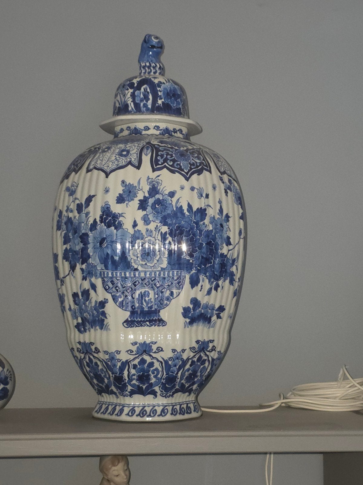 Grote Delfts Blauwe Vaas met Deksel - Porceleyne Fles, Ophalen of Verzenden