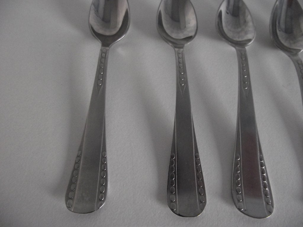 21 vintage NONA parelrand Art deco bestek RVS 1930-1940 p st, Ophalen of Verzenden