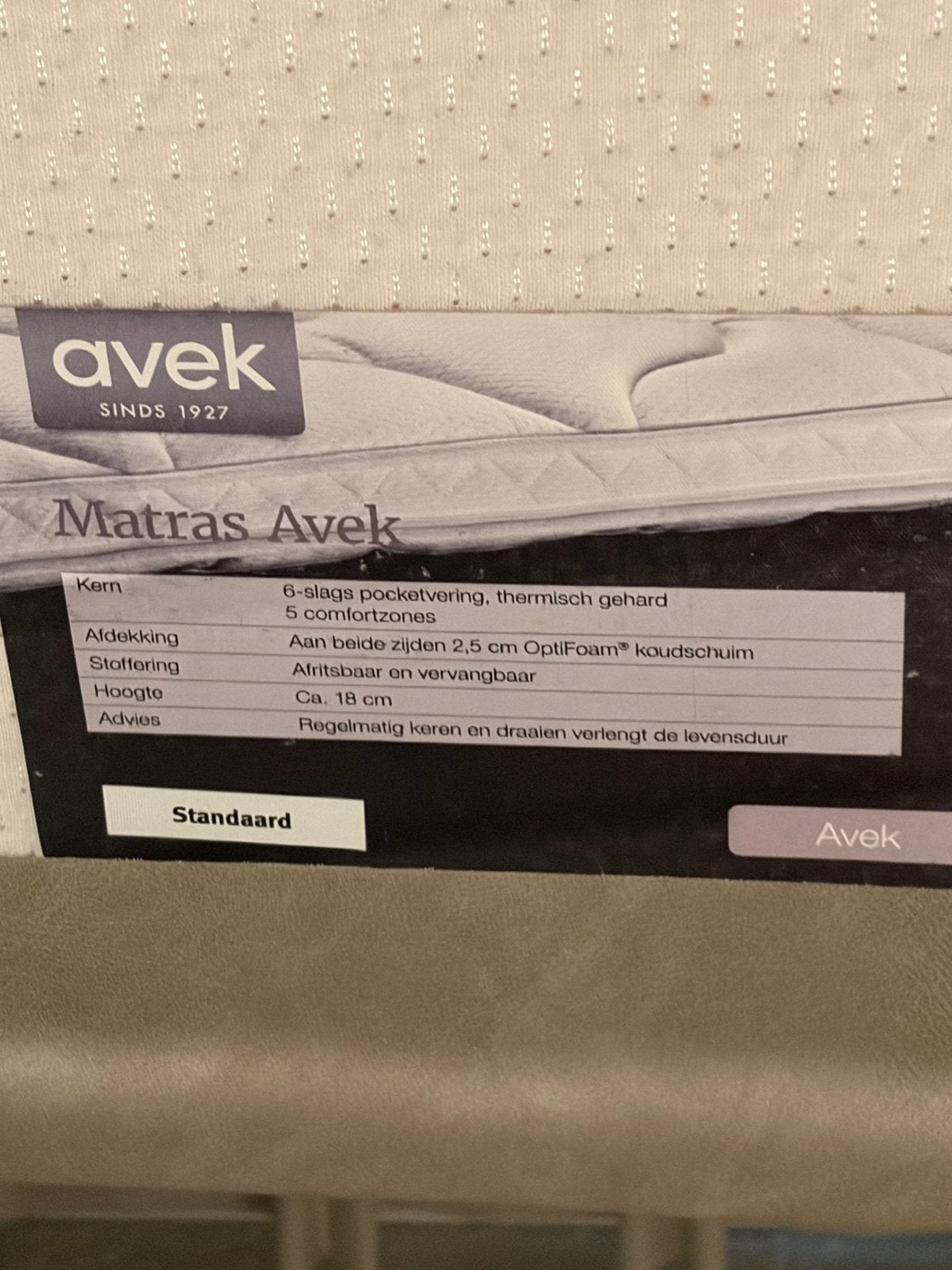 Avek matras 90x220, Ophalen, 90 cm, Eenpersoons, Zo goed als nieuw