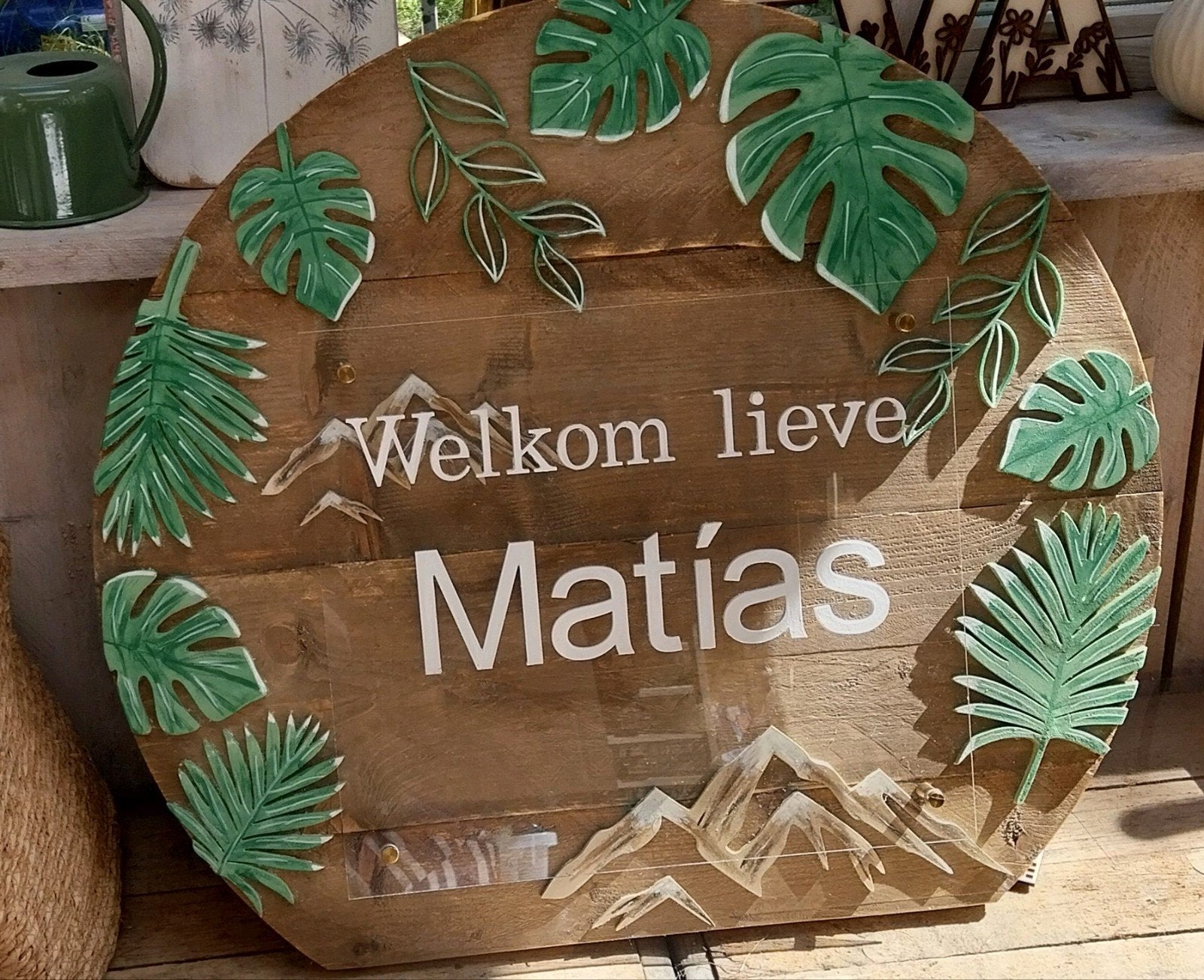Gepersonaliseerd aankondigingsbord kraamcadeau  geboortebord, Ophalen of Verzenden, Nieuw