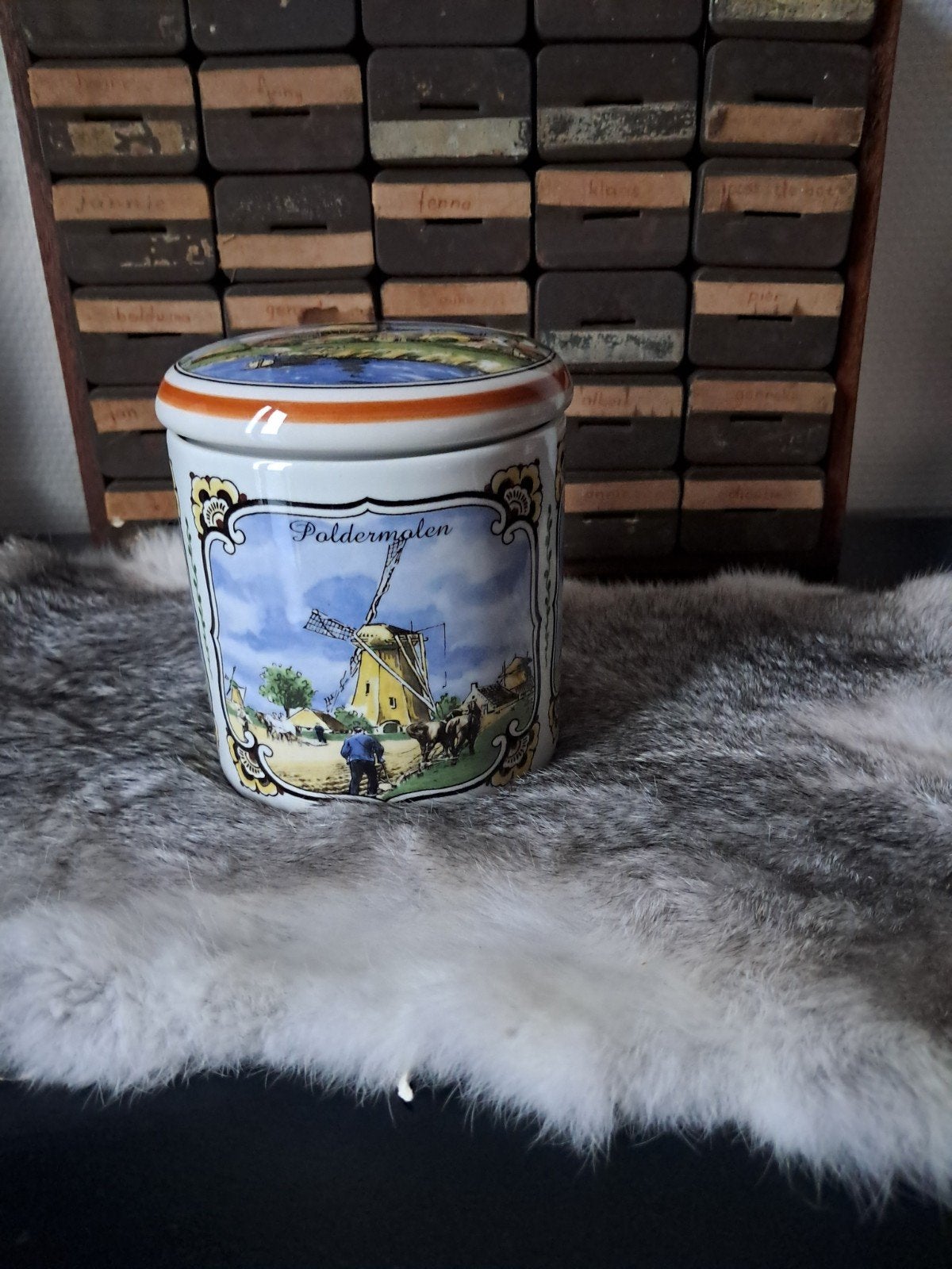 Delfts Poly. Voorraadpot., Antiek en Kunst, Ophalen of Verzenden