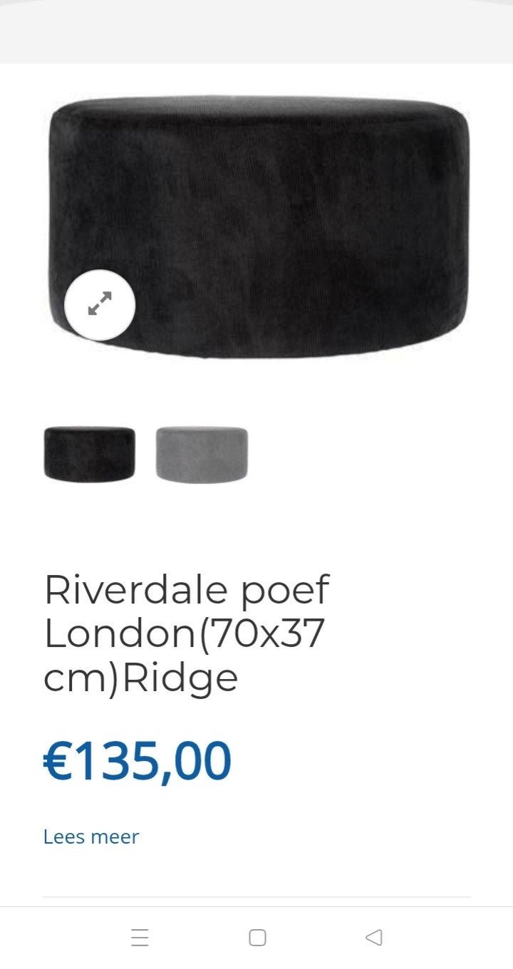Riverdale Poef / Bijzettafel, Ophalen, Minder dan 50 cm, Minder dan 50 cm, Zo goed als nieuw