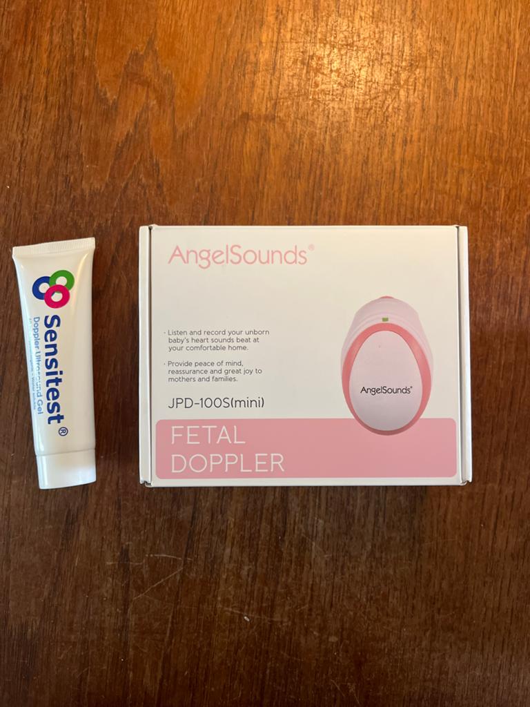 AngelSounds Foetale Doppler JPD-100S(mini) met Sensitest Gel, Ophalen of Verzenden, Zo goed als nieuw, Zwangerschap en Bevalling