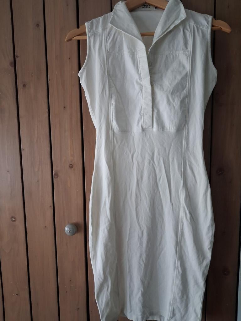 Jurk Emma college style, wit/offwhite, maat S, Ophalen of Verzenden, Zo goed als nieuw, Maat 38/40 (M), Wit