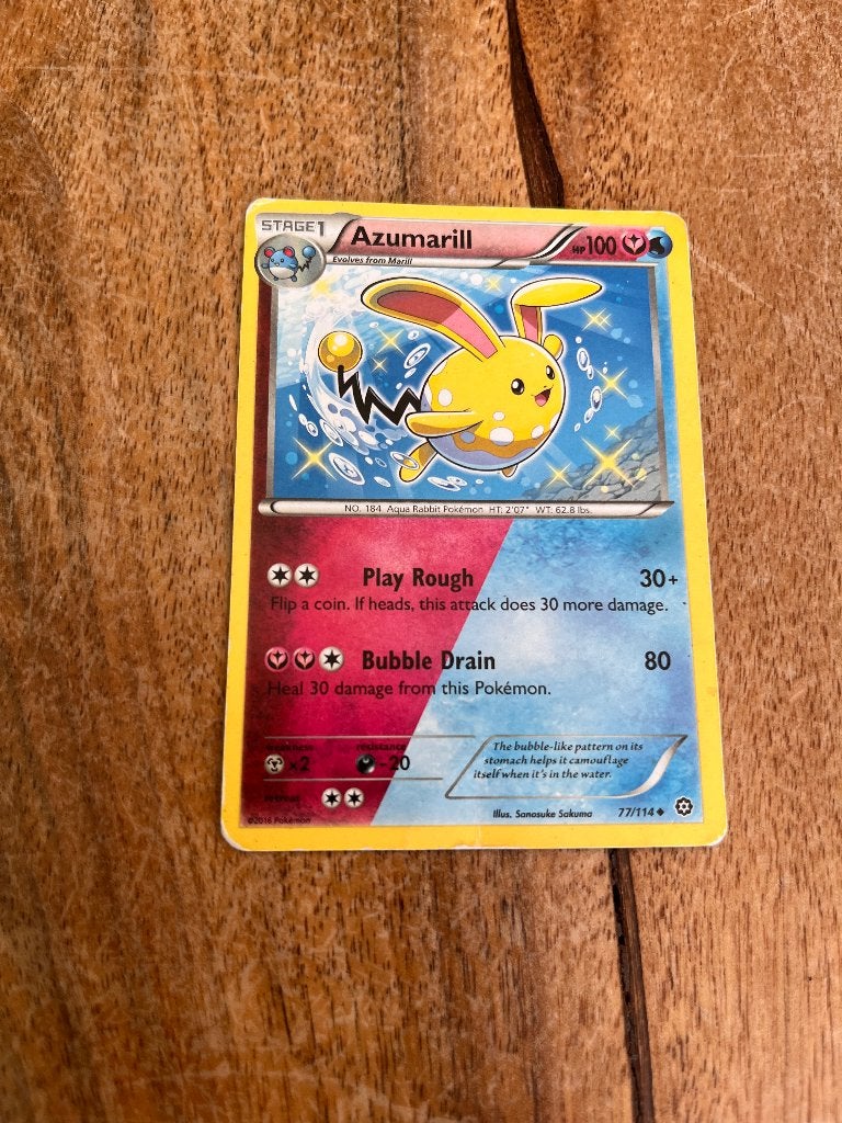 Azumarill Pokémon kaart 77/114, Ophalen of Verzenden, Gebruikt, Losse kaart