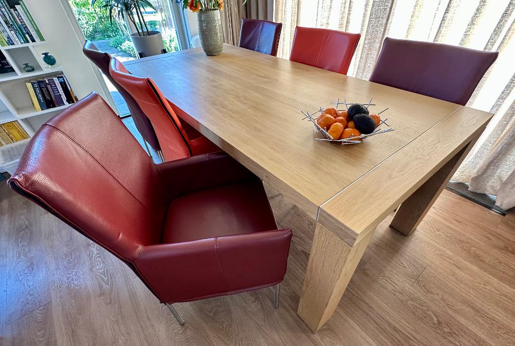 Eettafel plus stoelen plus dressoir, Huis en Inrichting, Ophalen, 100 tot 150 cm, Eikenhout, 200 cm of meer