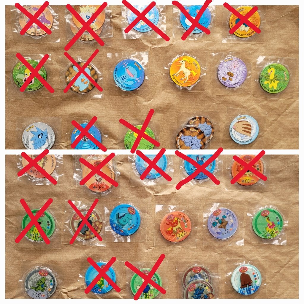 7 nr 's nog van de serie Surprise Pokémon flippo 1 t/m 45, Ophalen of Verzenden, Spiek, Losse flippo's