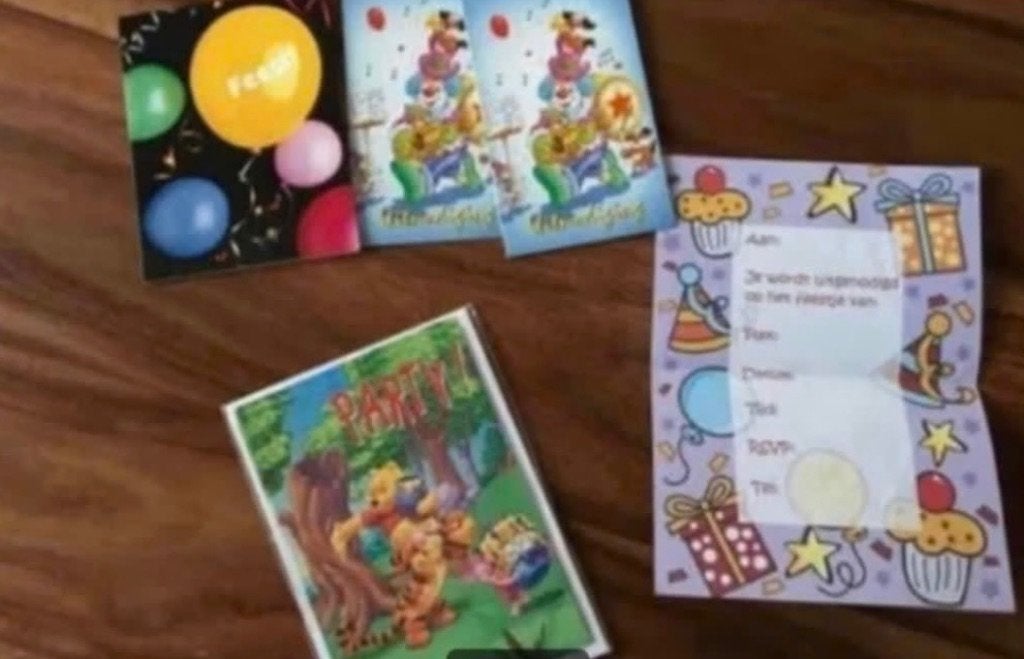 Uitnodigingen voor kinderfeestje, Hobby en Vrije tijd, Feestartikelen, Ophalen, Nieuw, Verjaardag