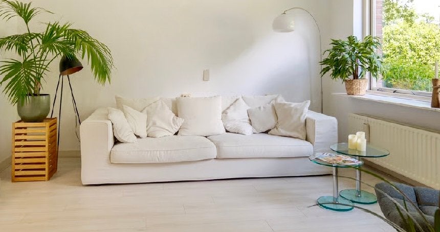 Comfortabele witte bank met afneembare hoezen, Ophalen, 250 tot 300 cm, 100 tot 125 cm, Driepersoons