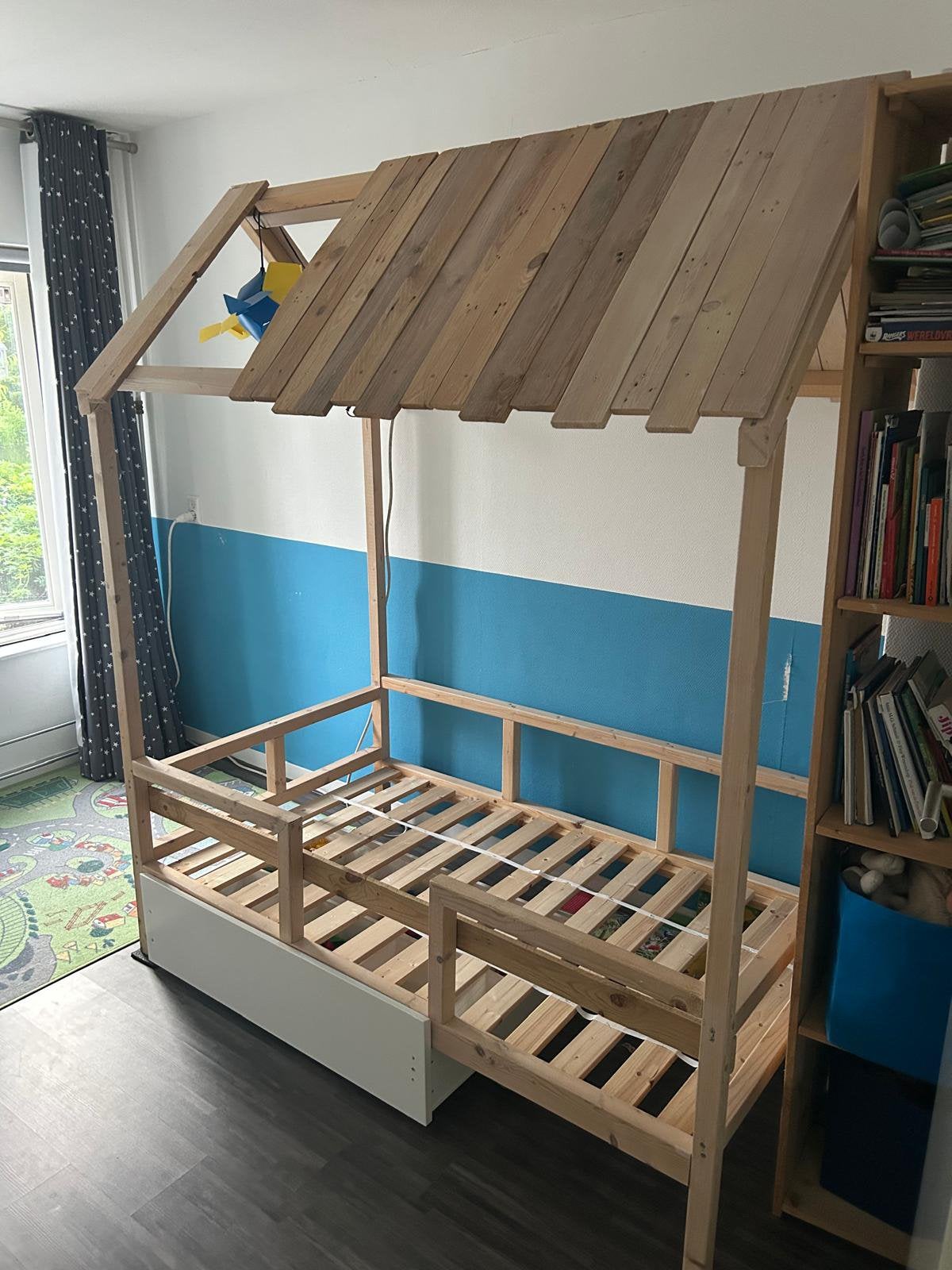 Kinderbed strandhut inclusief lade, Ophalen, Gebruikt, 70 tot 85 cm, 140 tot 160 cm