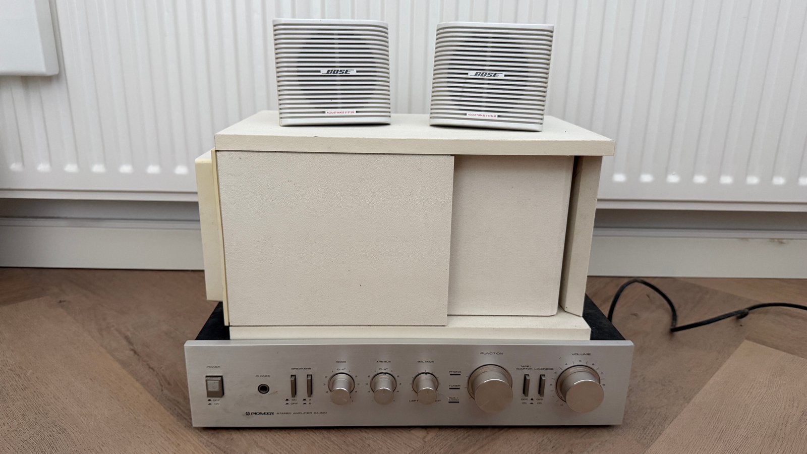 Bose Acoustimass 3 Speaker System met Pioneer versterker, Ophalen, Gebruikt, Bose, Minder dan 60 watt