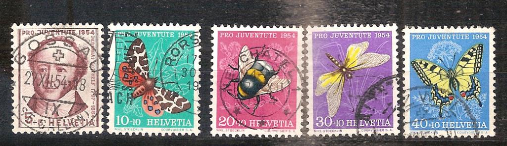 Zwitserland 602-606, Ophalen of Verzenden, Gestempeld