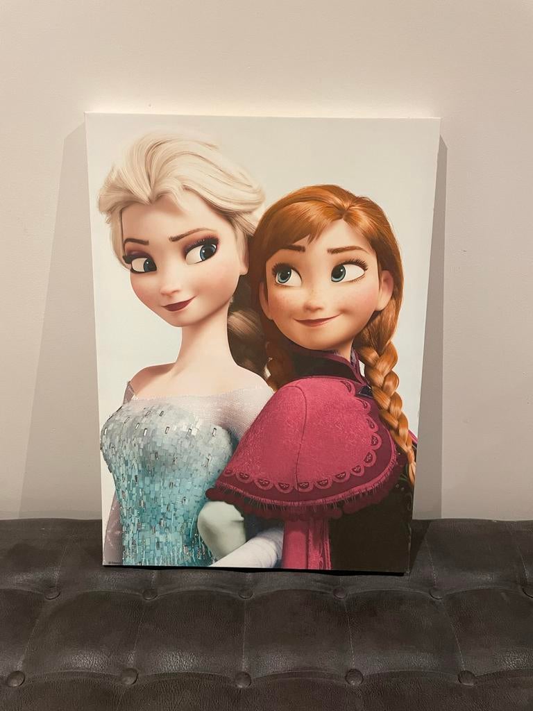 Canvasdoek Elsa en Anna Frozen - 50x70 cm, Ophalen of Verzenden