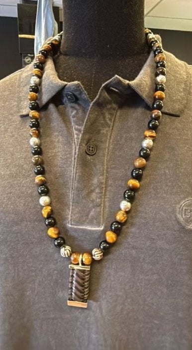 BUDDHA TO BUDDHA KETTING 188 SPIRIT BEAD MIX ZWART € 649,00, Ophalen of Verzenden, Nieuw, Bruin, Zilver