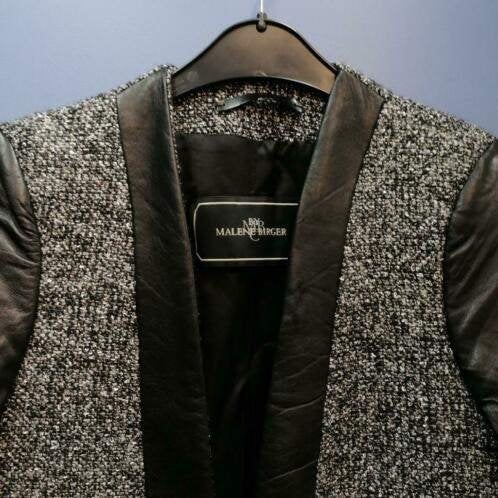 By Malene Birger Chium Jacket zwart leer + zilver 36 36738, ., Ophalen of Verzenden, Zo goed als nieuw, By Malene Birger