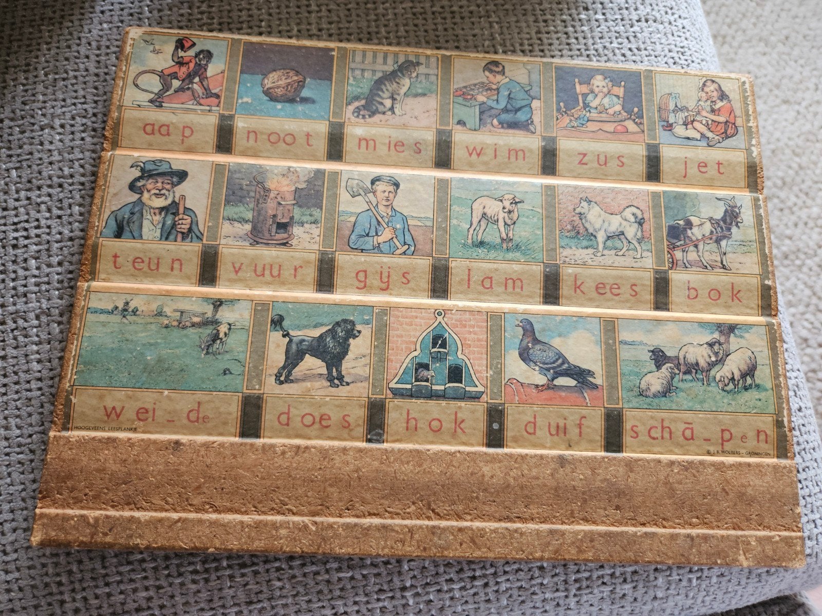 Aap Noot Mies lees plankje Wolters  nostalgisch, Ophalen of Verzenden