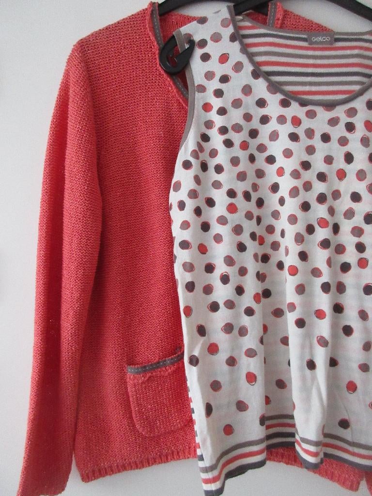 Gelco dames twinset vest en top maat 44., Gelco, Ophalen of Verzenden, Gedragen, Maat 42/44 (L)