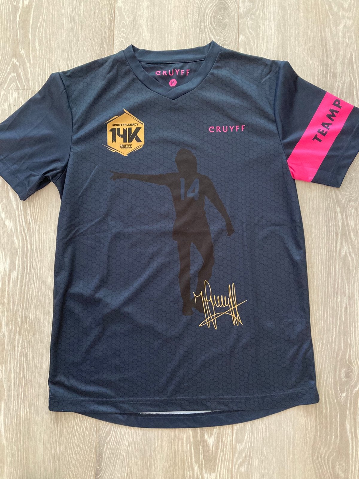 ‘CRUYFF’-Sportshirt, donkerblauw mt. M, Maat XS of kleiner, Ophalen of Verzenden, Zo goed als nieuw