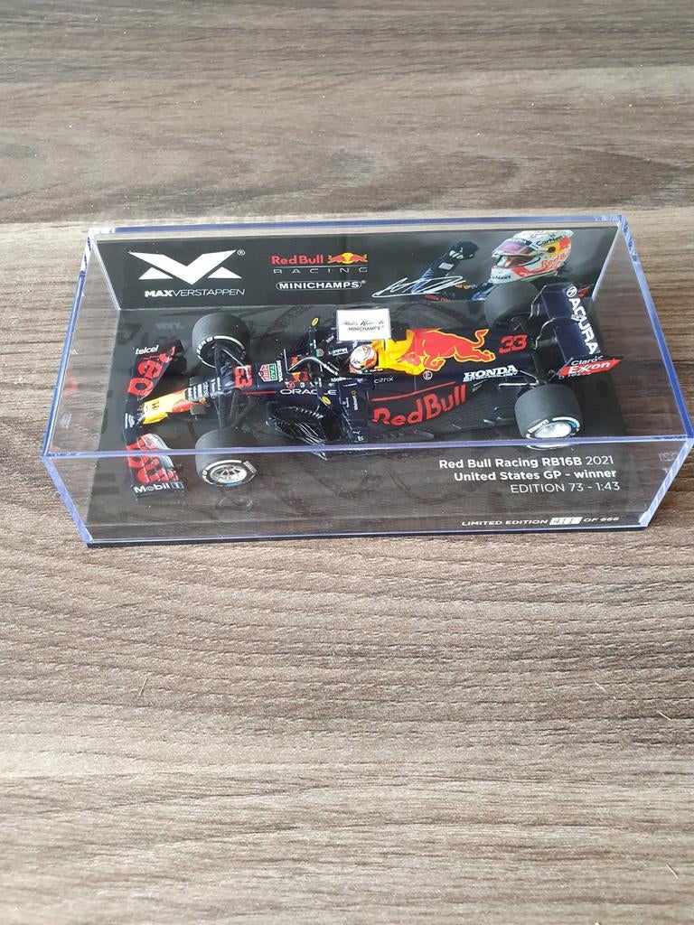 Max verstappen RB16B winnaar usa 2021 schaal 1/43, Verzenden, Nieuw, Formule 1
