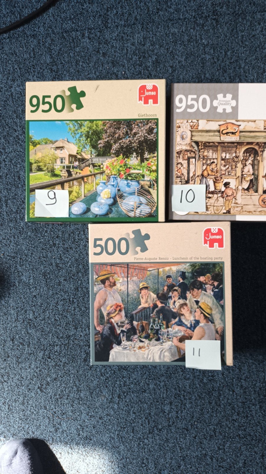 3 Legpuzzels: Jumbo 500 en 2x 950 stukjes, Ophalen, 500 t/m 1500 stukjes, Gebruikt, Legpuzzel