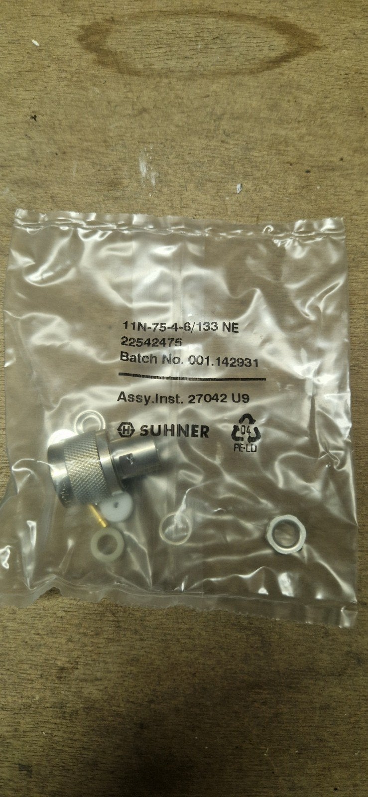 Huber+Suhner N-connector 11N-75-4-6/133 NE, Ophalen, Nieuw, Snoer of kabel, Universeel