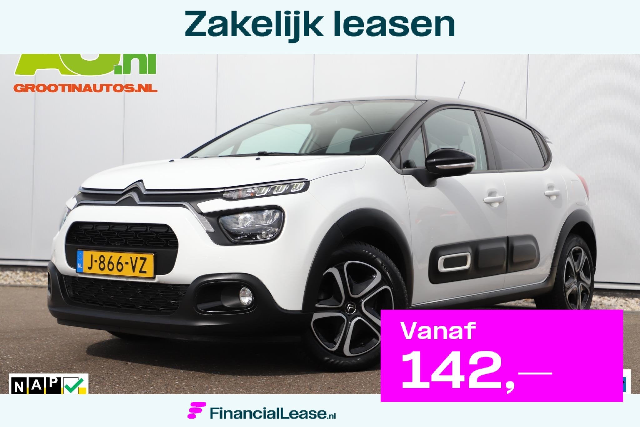 Citroen C3 1.2 PureTech Feel Navigatie Carplay Android Clima, Voorwielaandrijving, 83 pk, Euro 6, 1199 cc