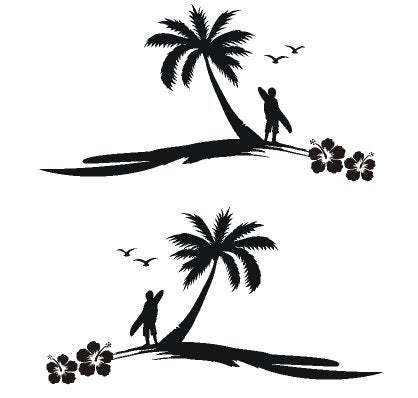 camper caravan bus sticker set hawai