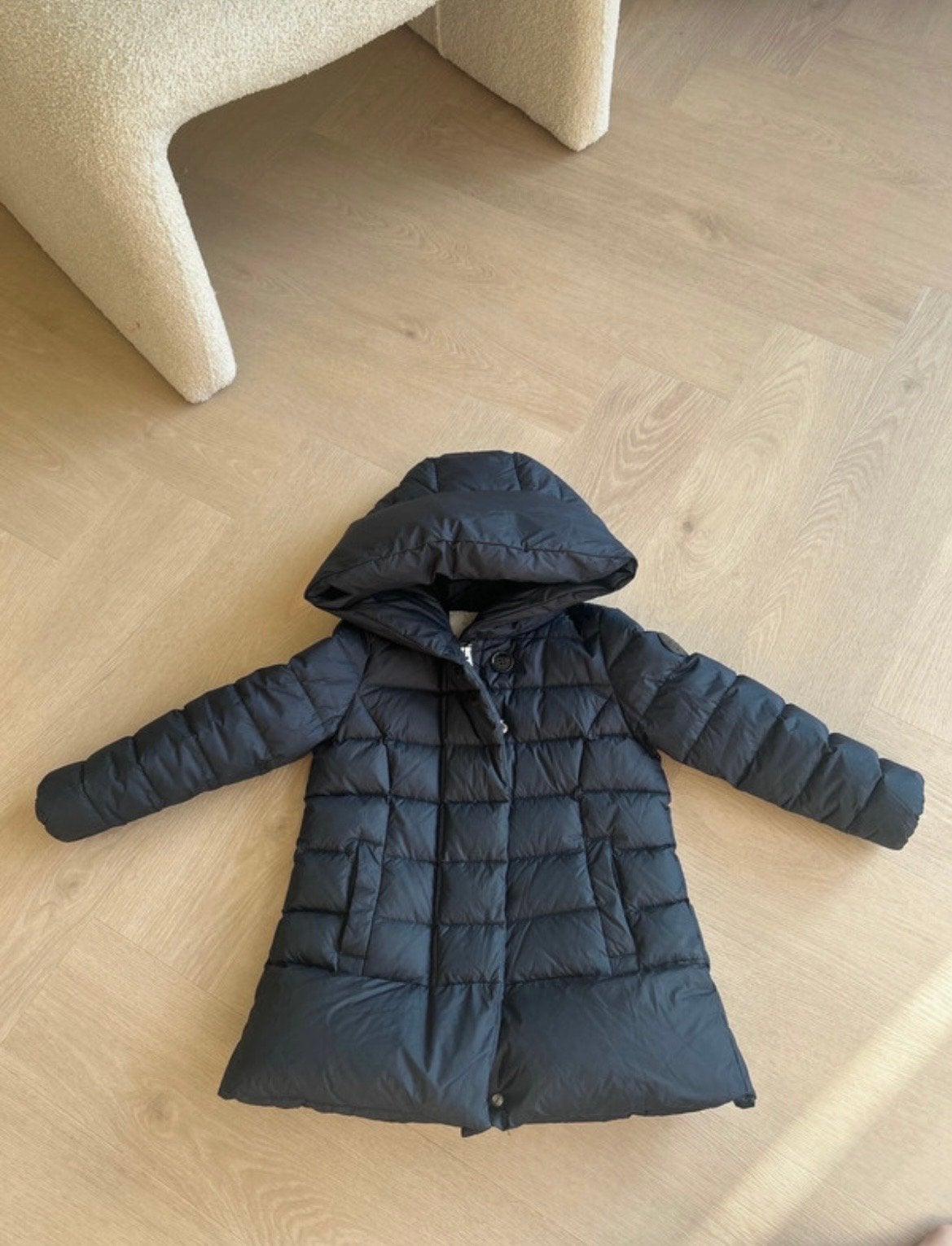 Woolrich kinderjas - Donkerblauw- Maat 6 - Zo goed als nieuw, Ophalen of Verzenden, Zo goed als nieuw, Meisje