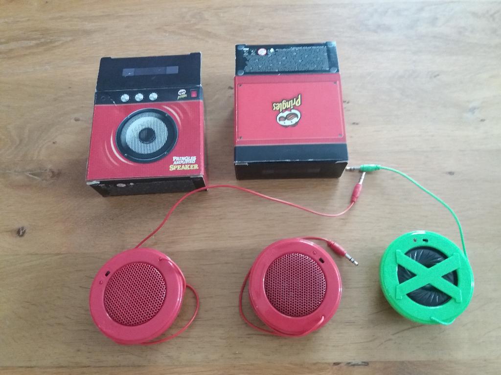 3 x Pringle geluids box / boxje, Overige merken, Gebruikt, Overige typen, Ophalen of Verzenden
