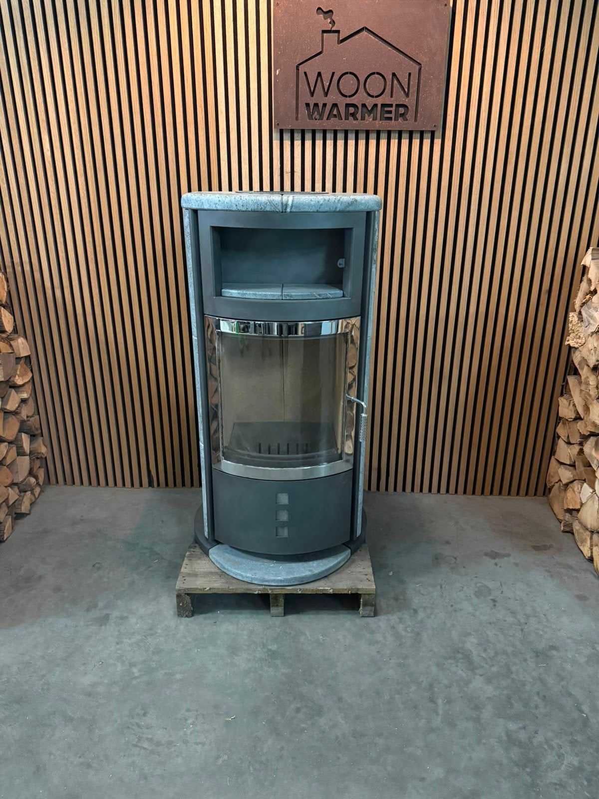 26065 Speksteenkachel Hark 7kw, Ophalen, Info@woonwarmer.nl, Gebruikt, Houtkachel