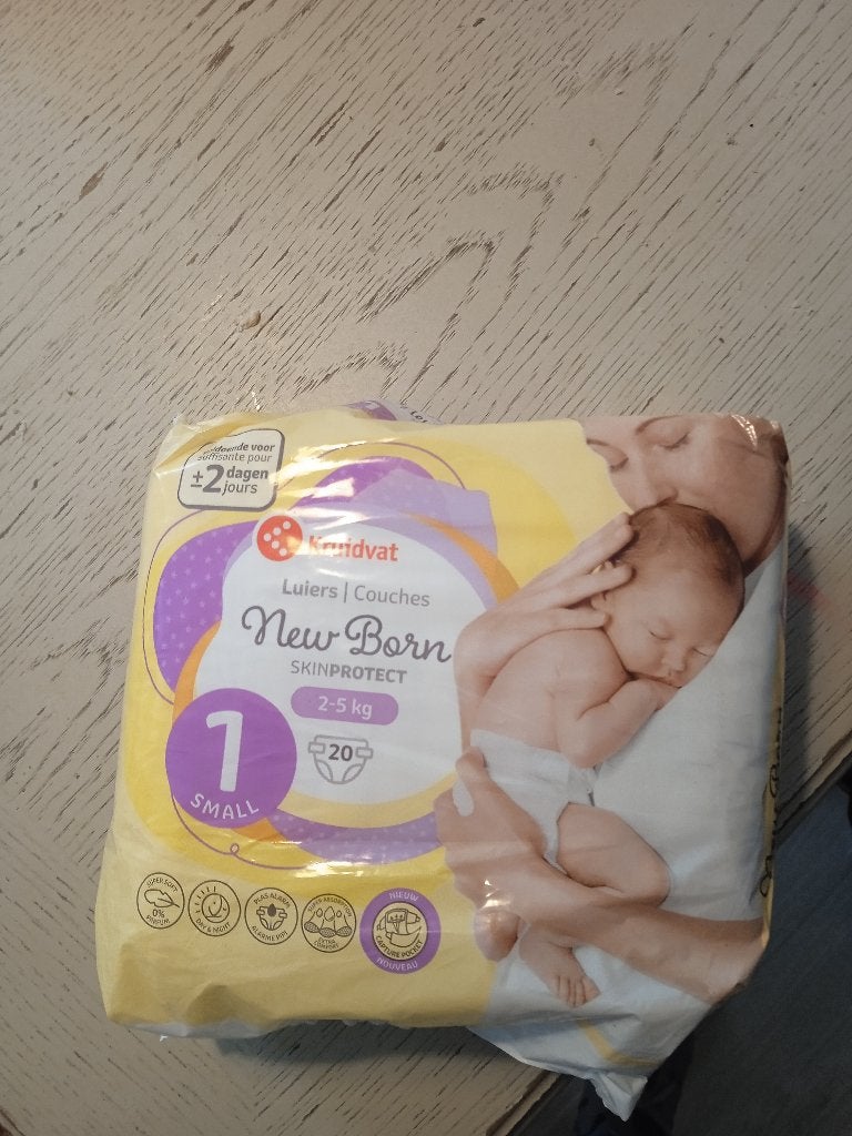 Kruidvat New Born Luiers Maat 1 (2-5 kg) - 20 stuks, Ophalen of Verzenden, Nieuw, Overige typen, Overige merken