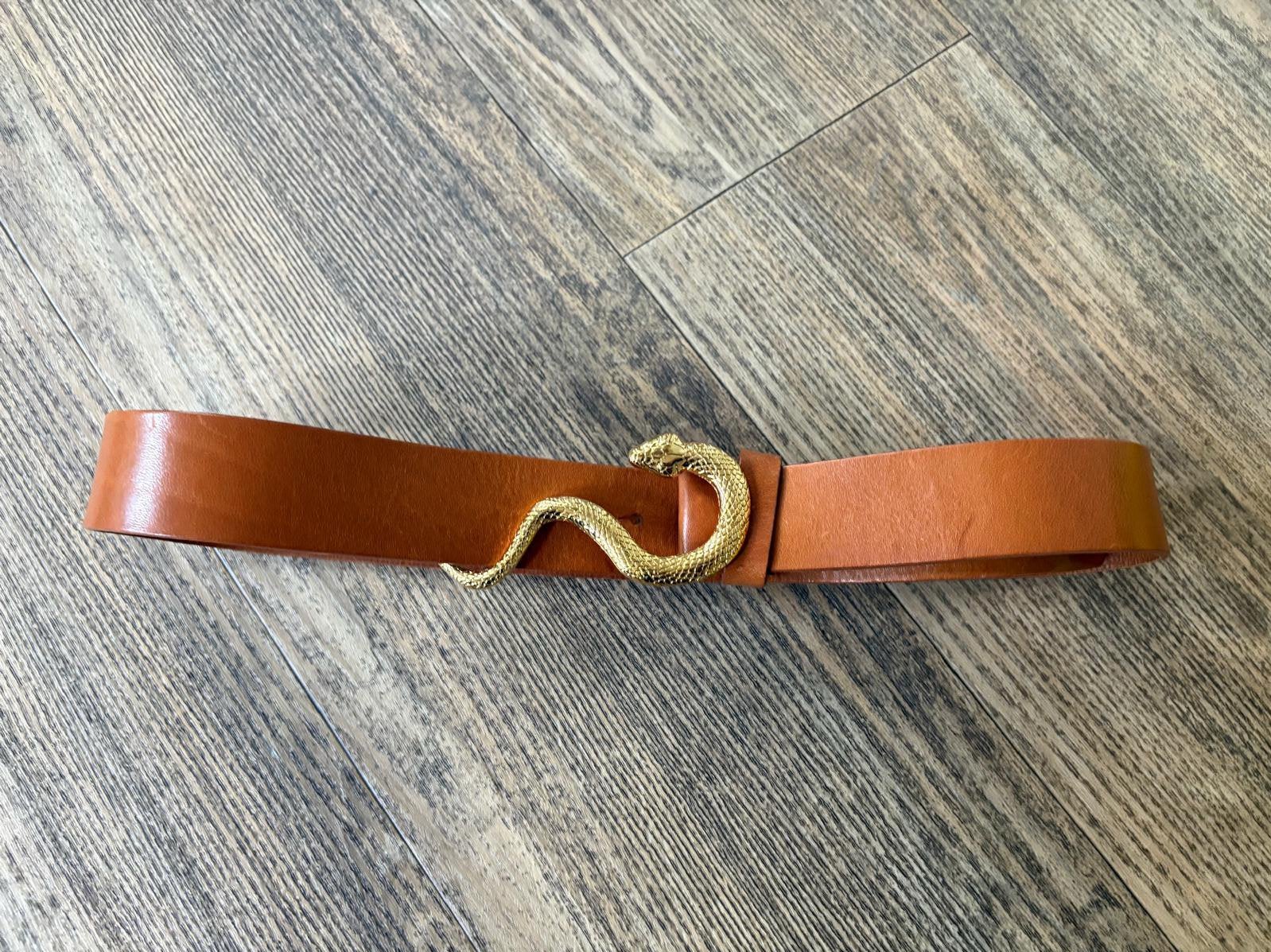 Notes du Nord leren riem slang goud maat S 100 cm, Kleding | Dames, Riemen en Ceinturen, Echt leder, Ophalen of Verzenden, Zo goed als nieuw