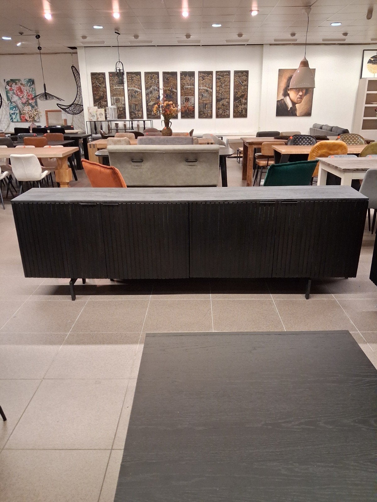 nieuwe icatchers piano dressoir japandi zwart mango €365, Ophalen, Hout, Zwart, .