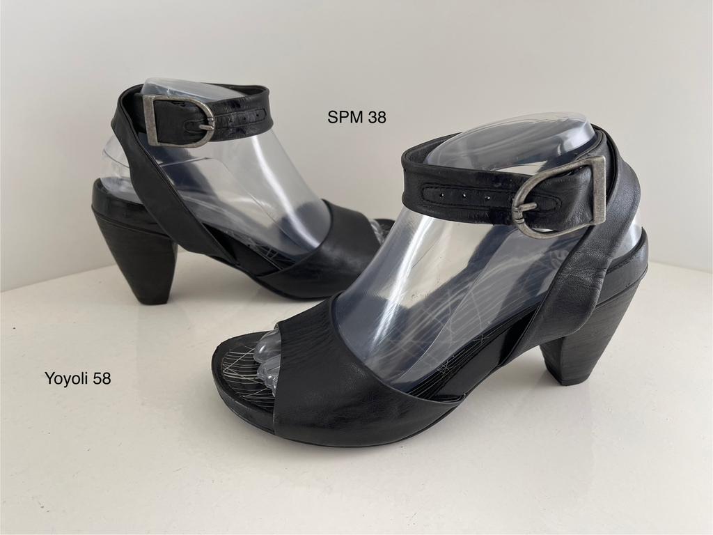 58) SPM 38 open pumps zwart, Zwart, Zo goed als nieuw, Sandalen of Muiltjes, Ophalen of Verzenden