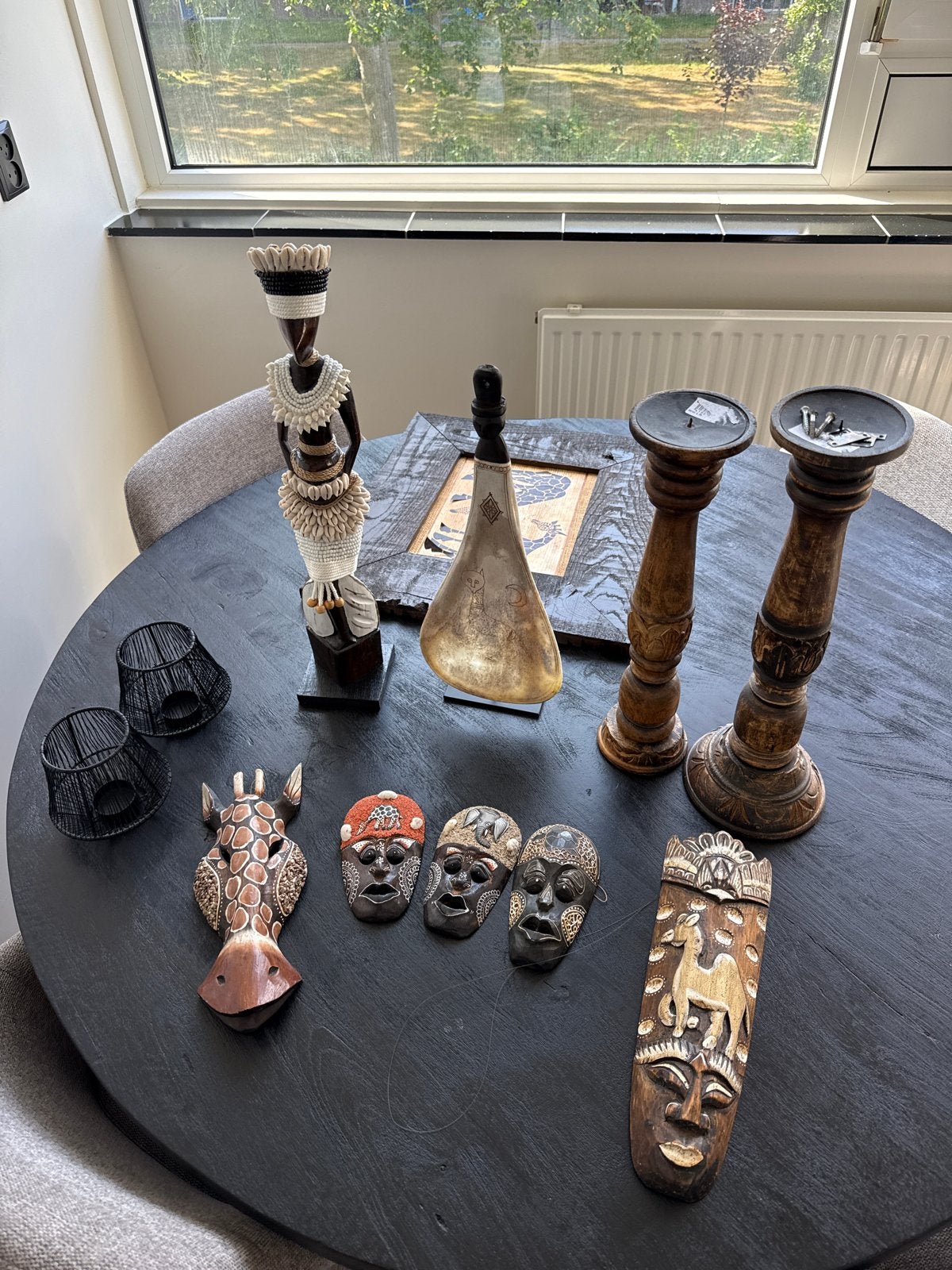 Diverse Afrikaanse kunst en decoratie set, Antiek en Kunst, Kunst | Niet-Westerse kunst, Afrika, Overige typen, Handgemaakt, Meerkleurig