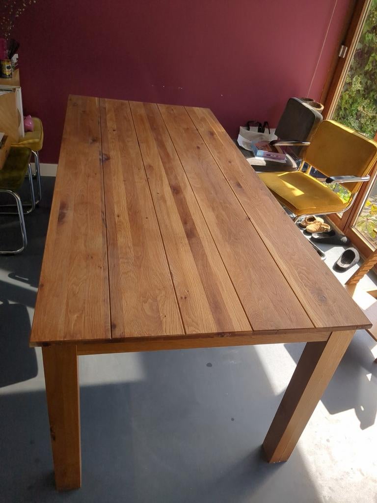 Eikenhouten tafel, Huis en Inrichting, Ophalen, Gebruikt, 200 cm of meer, 50 tot 100 cm