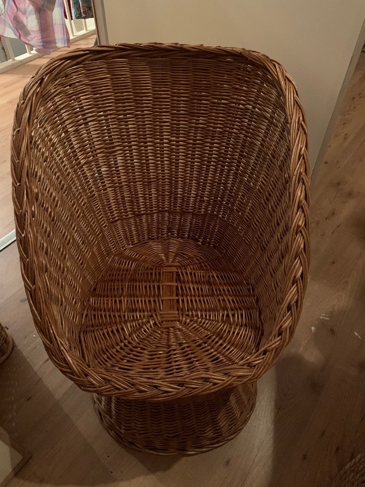 Vintage rieten stoel, Ophalen, Zo goed als nieuw, Bruin, Eén