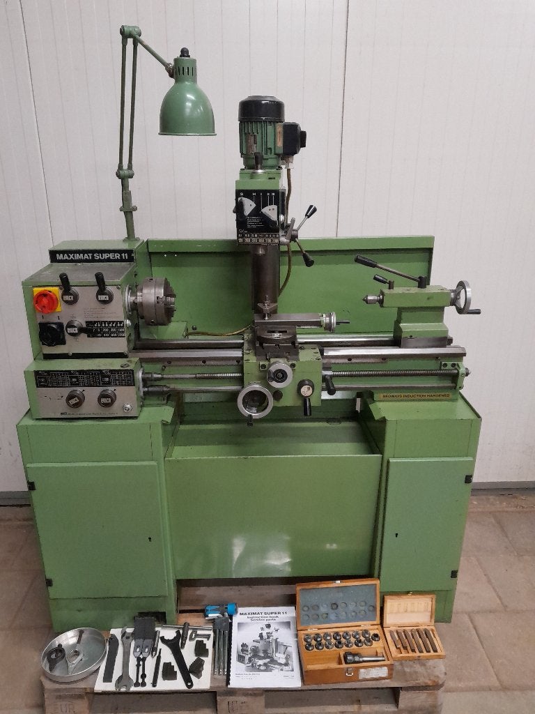 Emco maximat super 11 met freeskolom FB2, Ophalen, Gebruikt, Metaaldraaibank, 500 tot 1000 mm