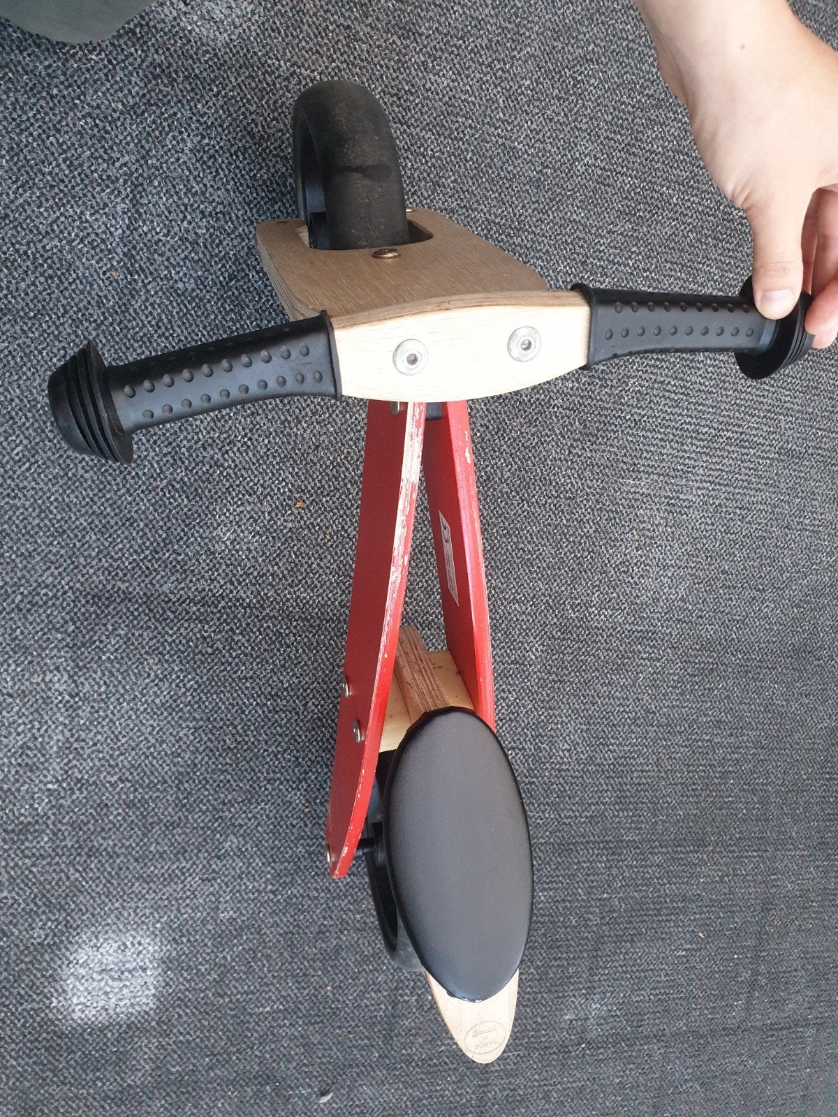 Bandits & Angels 2-in-1 Loopfiets - Rood/Hout, Kinderen en Baby's, Speelgoed | Buiten | Voertuigen en Loopfietsen, Gebruikt, Loopfiets