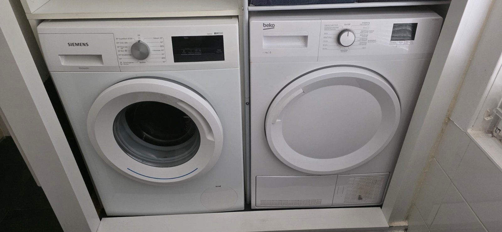 Siemens iQdrive wasmachine en Beko droger set, Witgoed en Apparatuur, Wasmachines, Ophalen