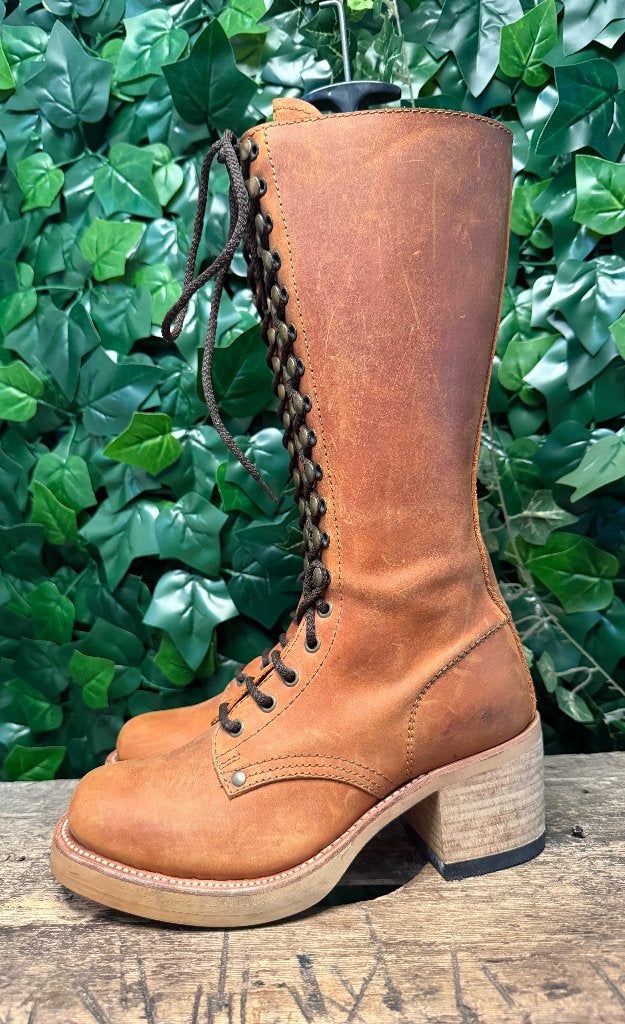 prachtige vintage zadelleer rijglaarzen van Sendra maat 37, Bruin, Nieuw, Ophalen of Verzenden, Sendra