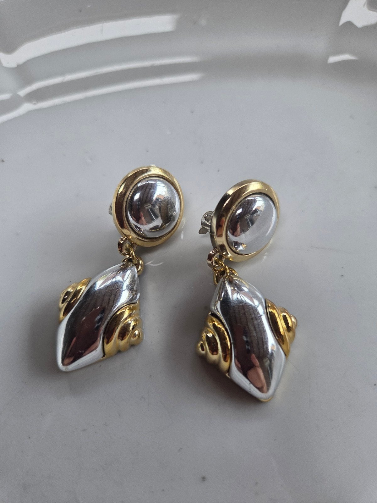 vintage oorclips, Sieraden, Tassen en Uiterlijk, Oorbellen, Verzenden, Zo goed als nieuw, Goud, Overige materialen
