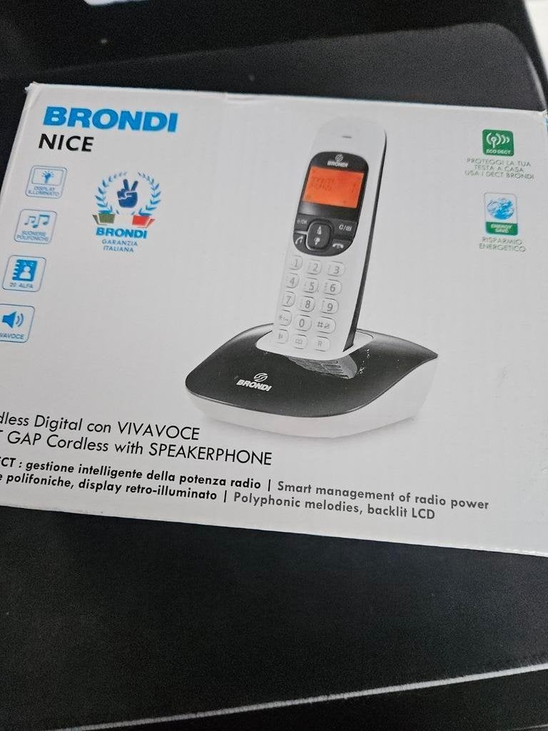 Brondi Nice DECT-telefoon nummerherkenning Zwart/ Wit nieuw., Telecommunicatie, Ophalen of Verzenden, Nieuw, 1 handset