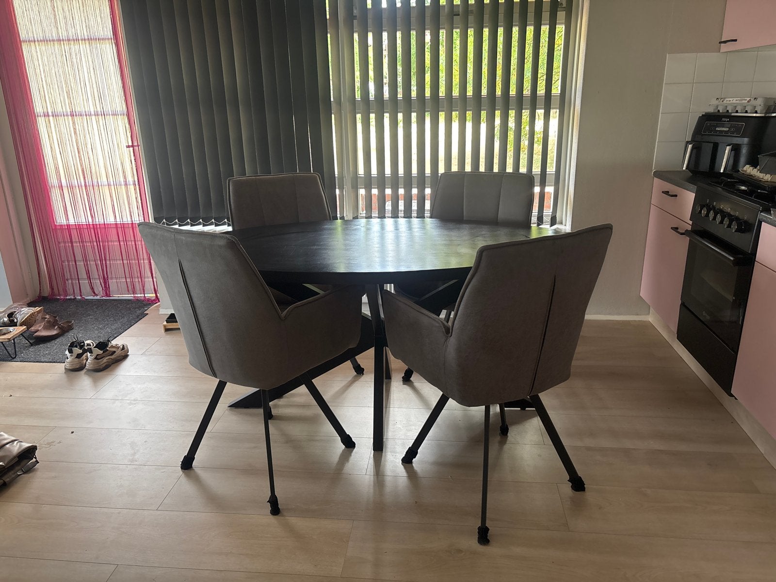 Mooie ovale eettafel met vier stoelen, Ophalen, Gebruikt, Vier personen, Ovaal