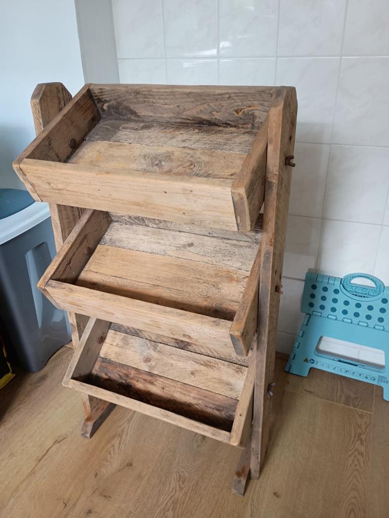 Houten Rekje met kisten, bv kruidenkastje, Huis en Inrichting, Ophalen, 50 tot 100 cm, Minder dan 50 cm, Minder dan 50 cm