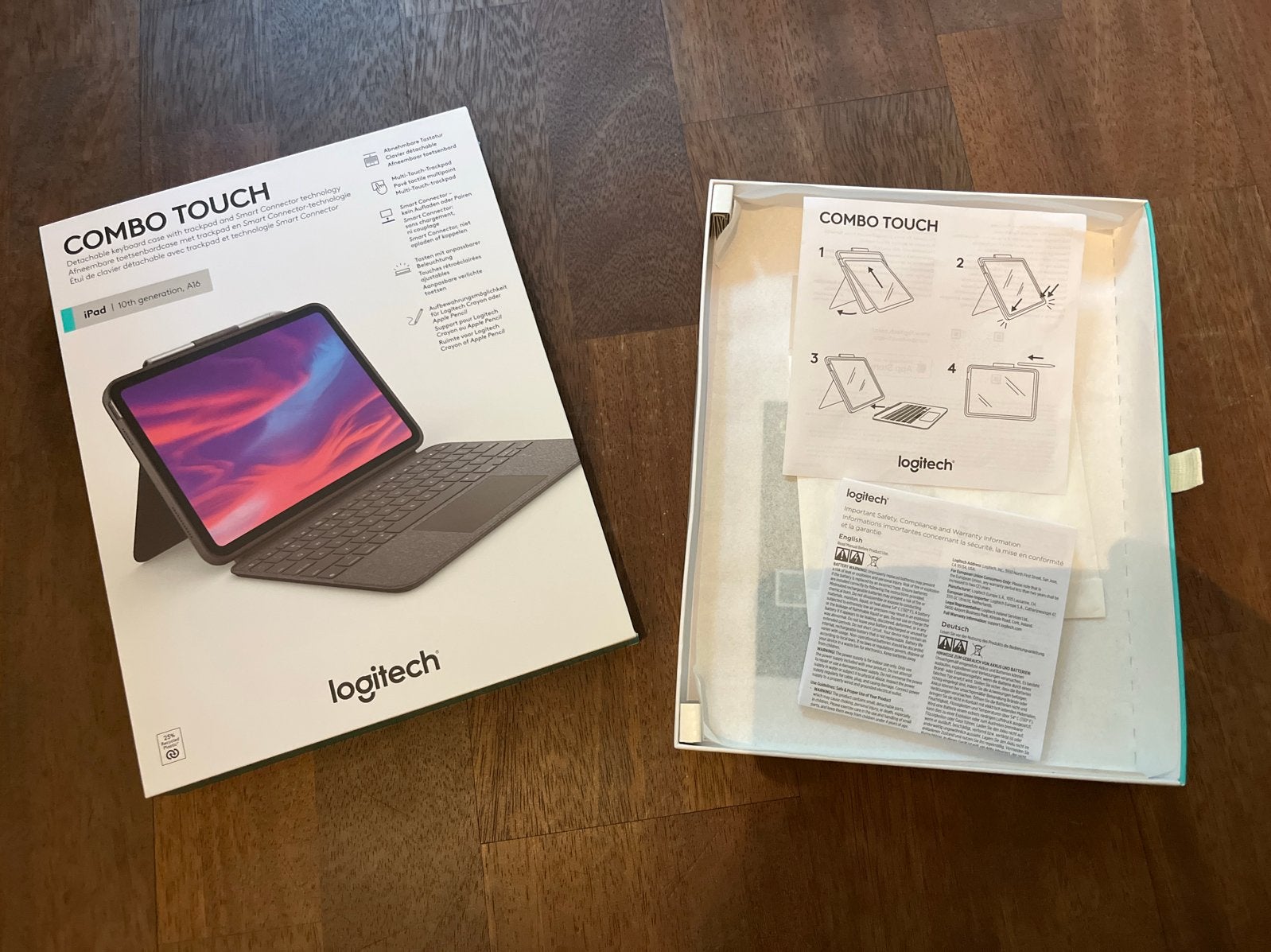Logitech Combo Touch toetsenbordhoes voor iPad (7e, 8e, 9e), Computers en Software, Apple iPads, Ophalen of Verzenden, Zo goed als nieuw