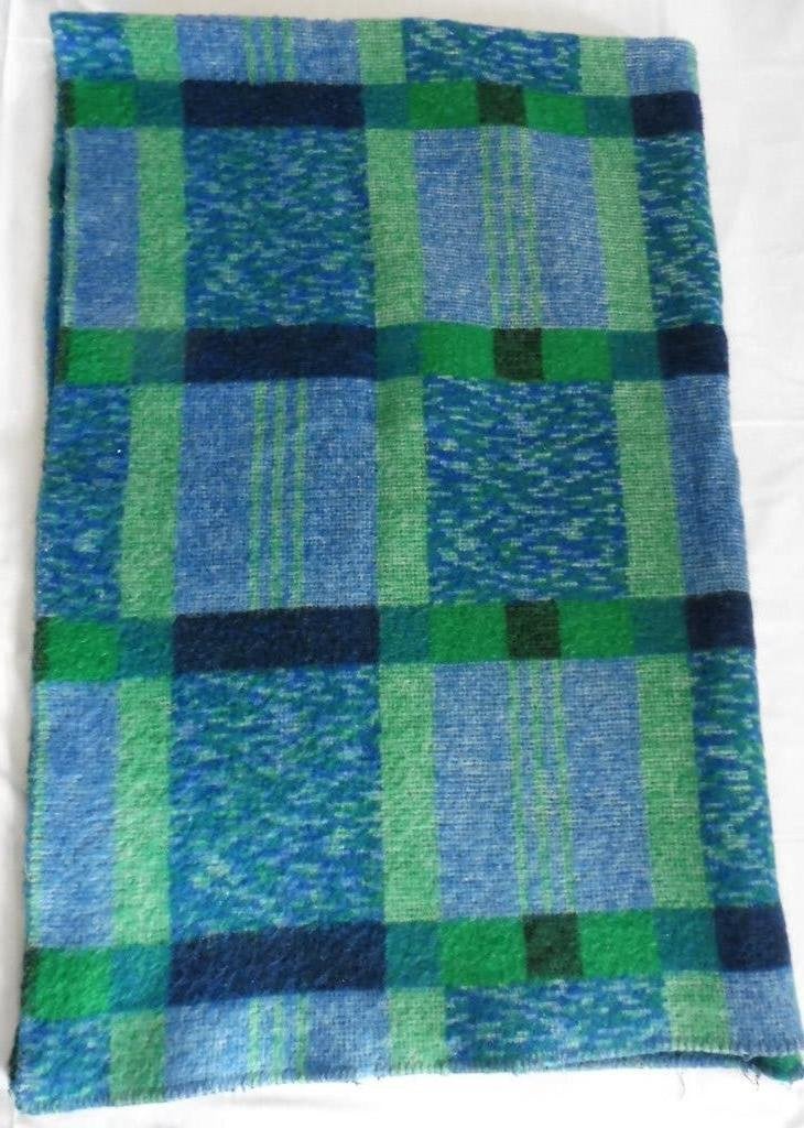 Mooie wollen vintage deken 156 x 210 cm wol kleed plaid, Ophalen, Gebruikt
