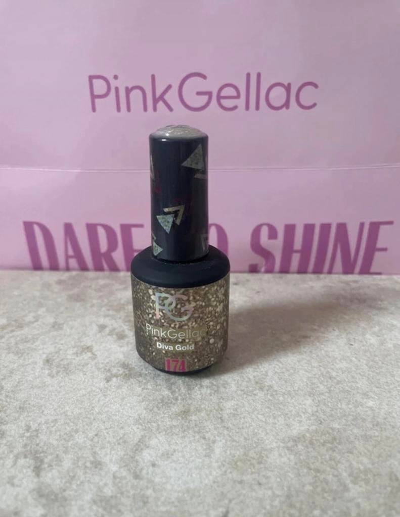 Pink Gellac 174 Diva Gold - Nieuw, Nieuw, Ophalen of Verzenden, Goud, Handen en Nagels