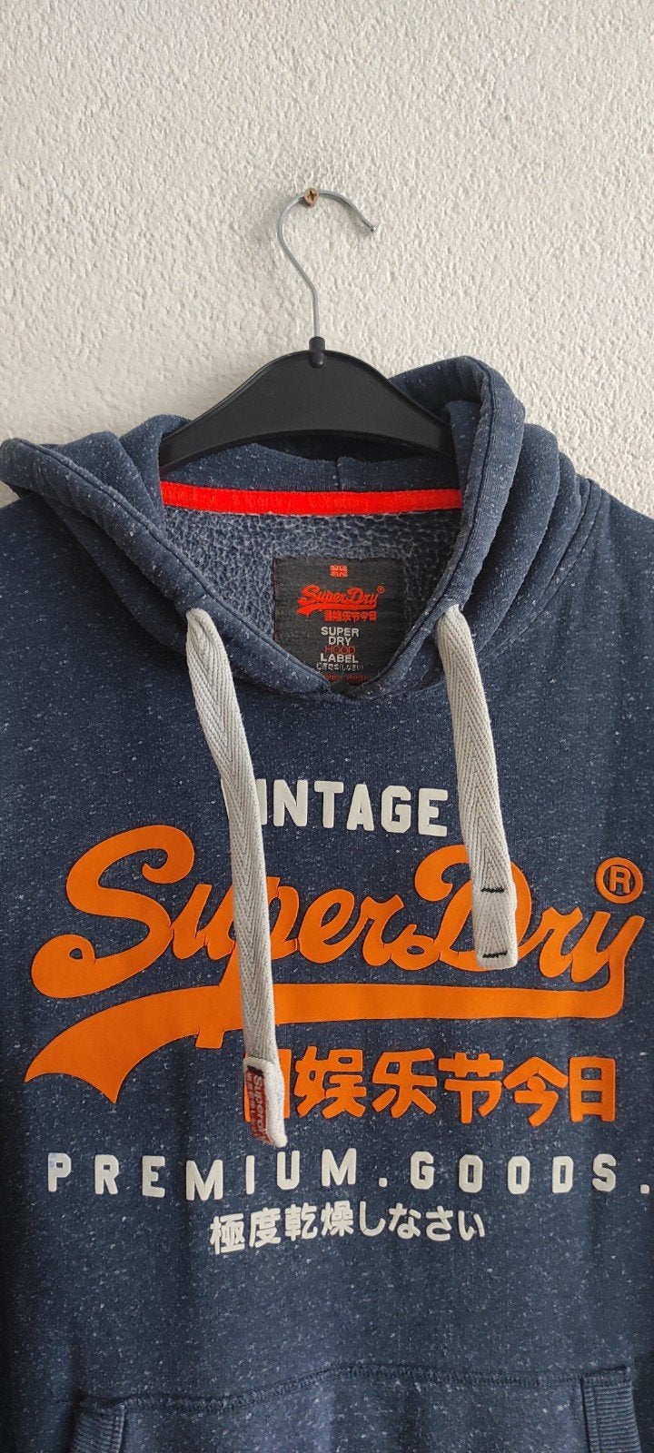 Superdry Vintage Hoodie - Maat L, Maat 52/54 (L), Blauw, Ophalen of Verzenden, Gedragen